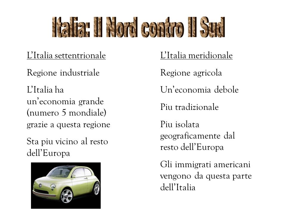 Italia: Il Nord contro Il Sud