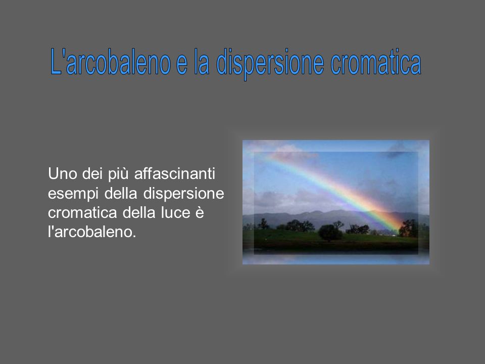 L arcobaleno e la dispersione cromatica