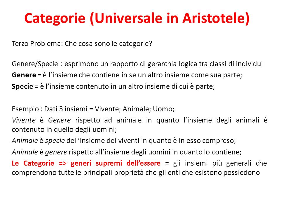 Categorie (Universale in Aristotele)