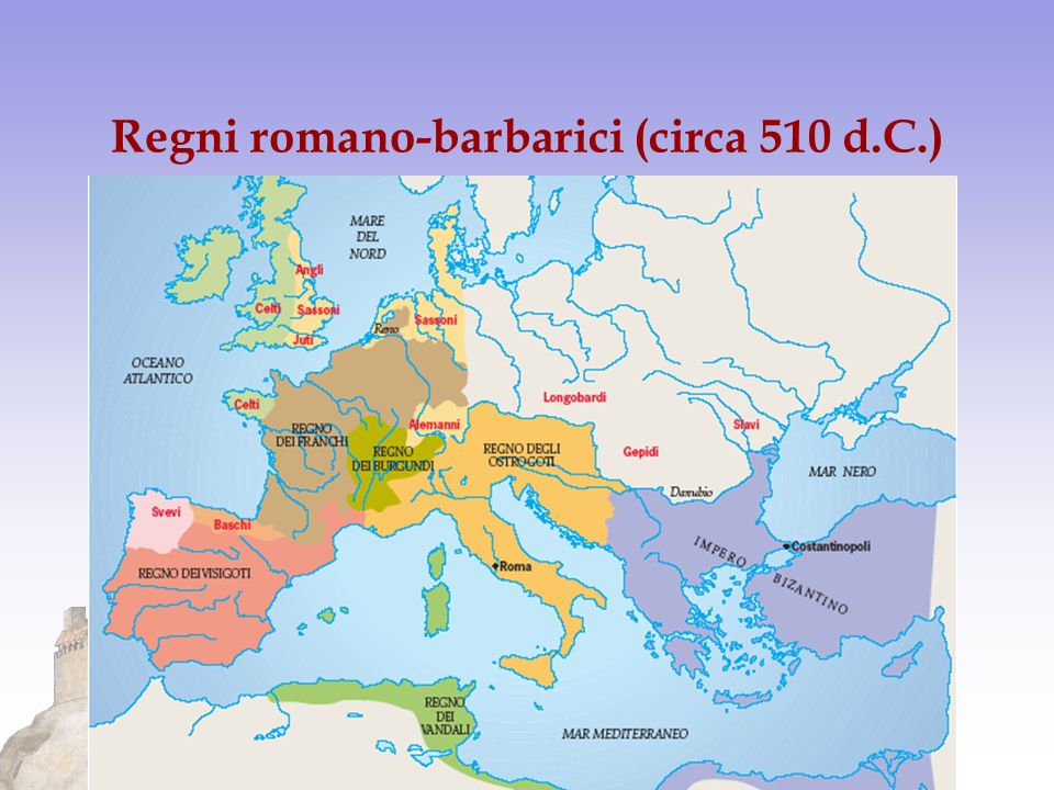 Regni romano-barbarici (circa 510 d.C.)