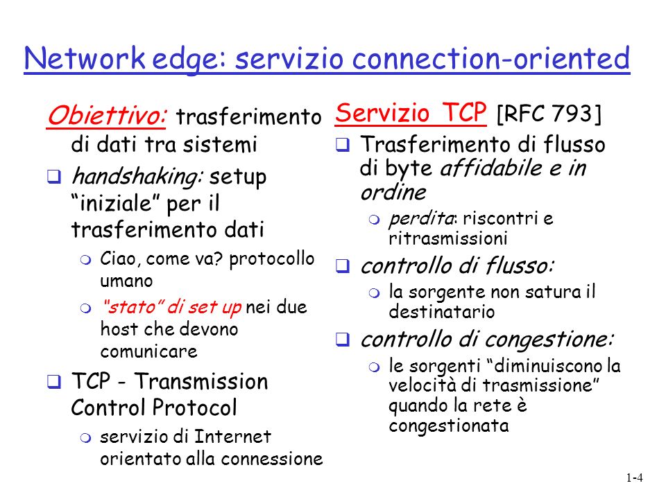 Network edge: servizio connection-oriented