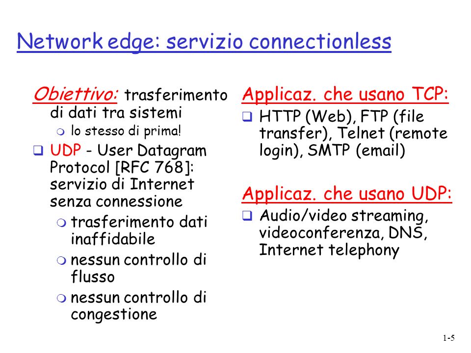 Network edge: servizio connectionless