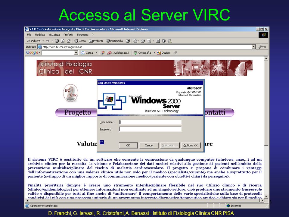 Accesso al Server VIRC D. Franchi, G. Iervasi, R.