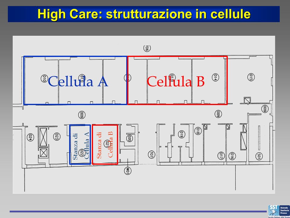 High Care: strutturazione in cellule