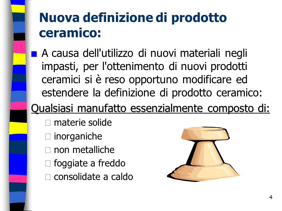 Nuova definizione di prodotto ceramico: