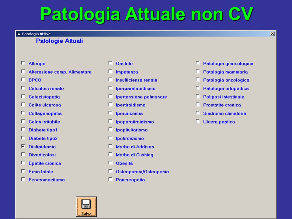 Patologia Attuale non CV