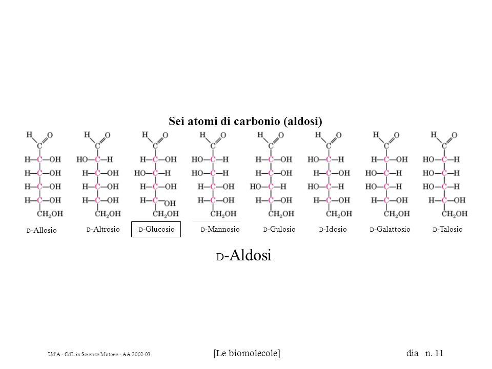 Sei atomi di carbonio (aldosi)