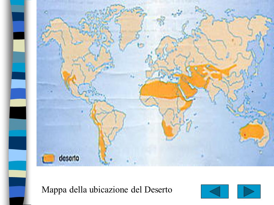 Mappa della ubicazione del Deserto