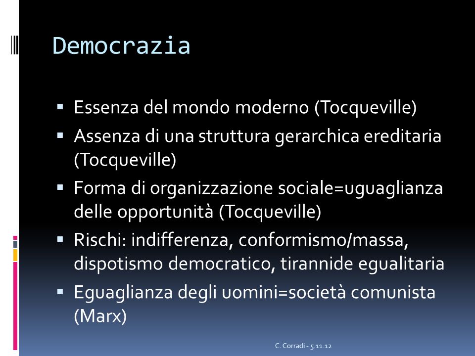 Democrazia Essenza del mondo moderno (Tocqueville)