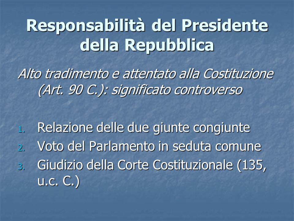 Responsabilità del Presidente della Repubblica