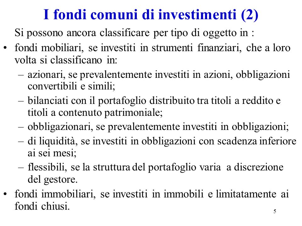 I fondi comuni di investimenti (2)