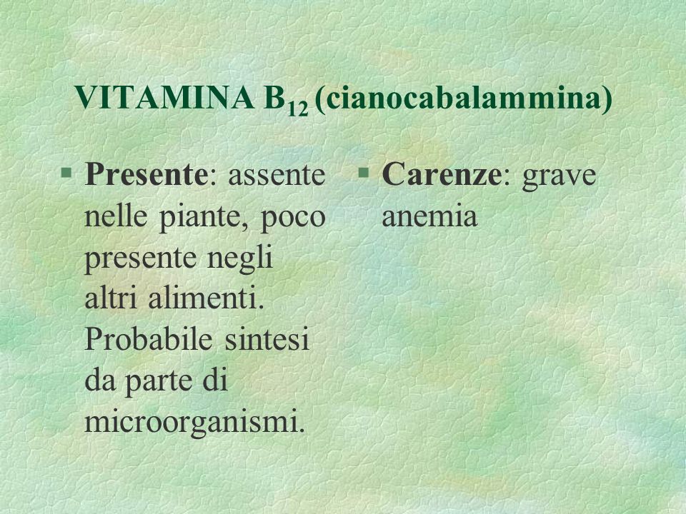 VITAMINA B12 (cianocabalammina)