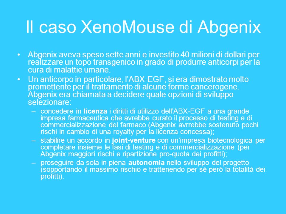 Il caso XenoMouse di Abgenix