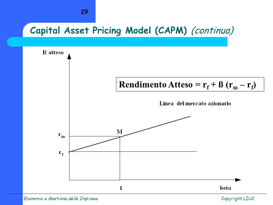 Capital Asset Pricing Model (CAPM) (continua)