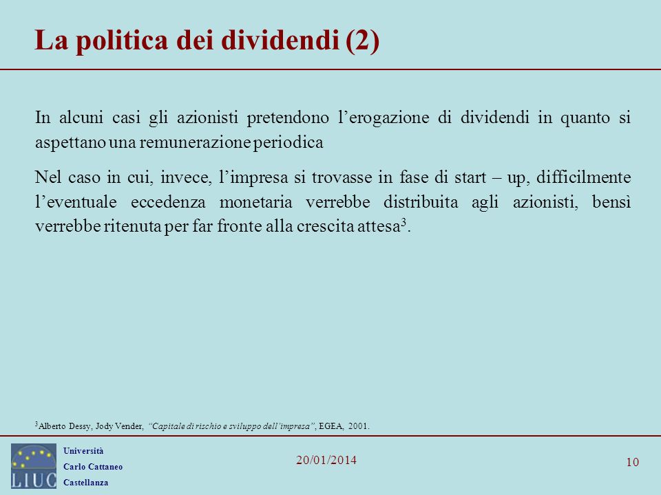La politica dei dividendi (2)