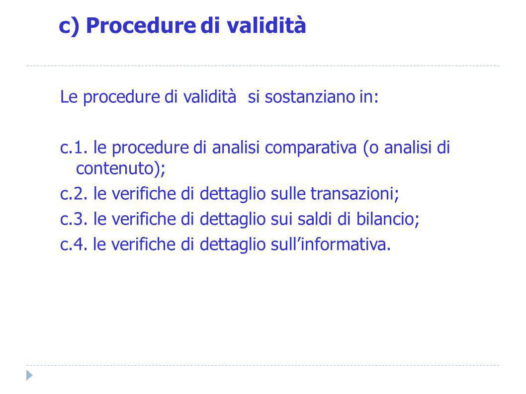 c) Procedure di validità