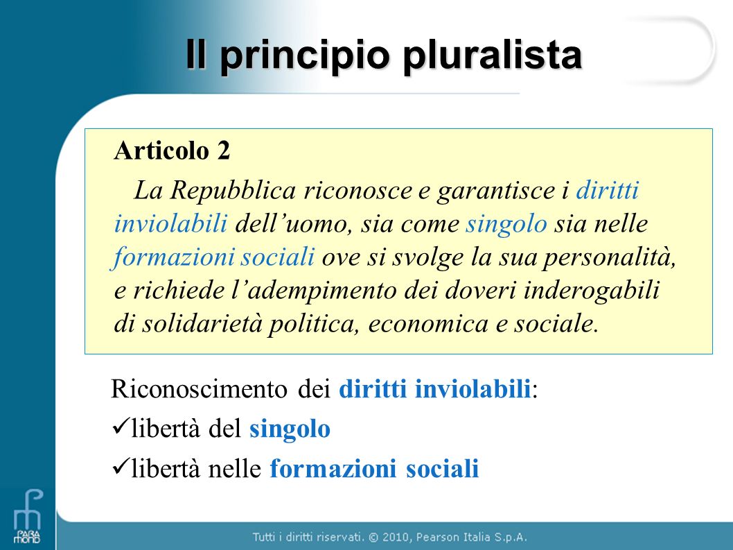 Il principio pluralista