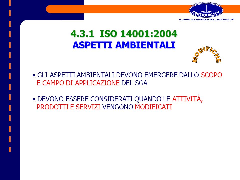 4.3.1 ISO 14001:2004 ASPETTI AMBIENTALI