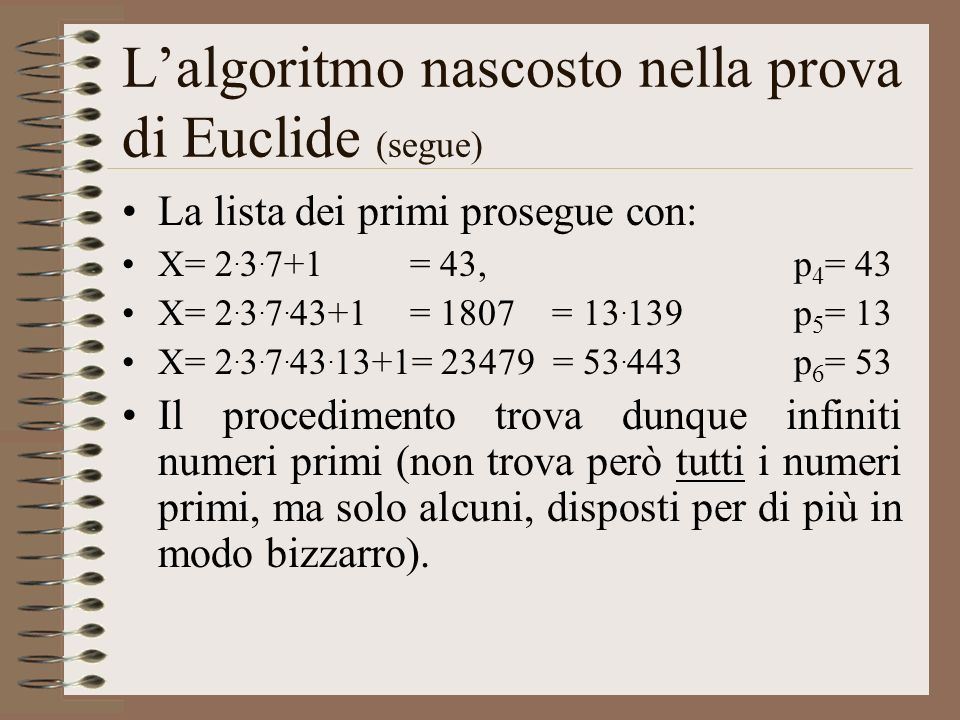 L’algoritmo nascosto nella prova di Euclide (segue)