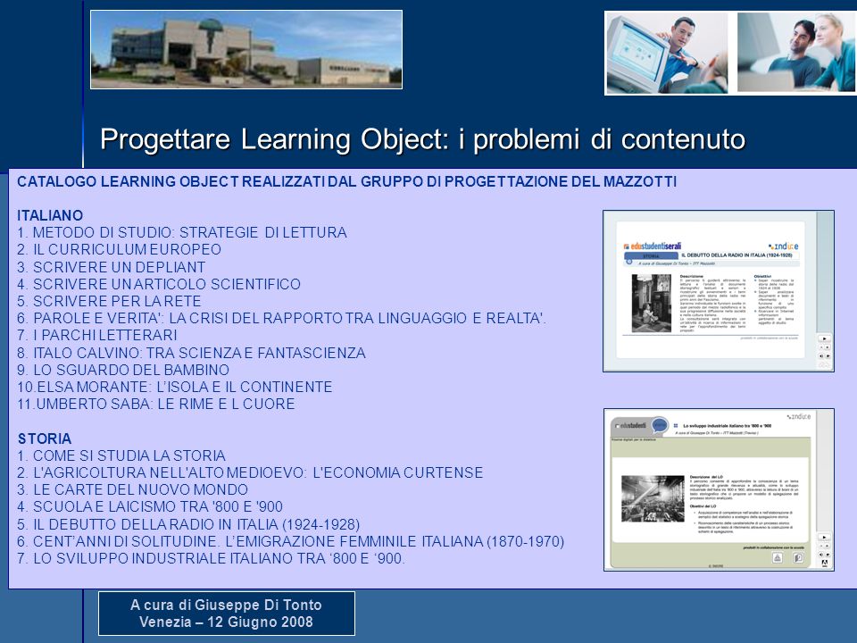 Produzione di Learning Object (LO) del Sirio Mazzotti