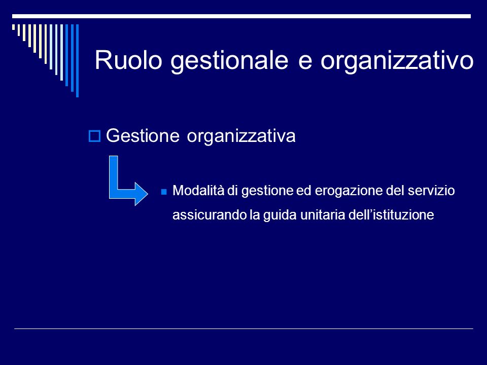 Ruolo gestionale e organizzativo