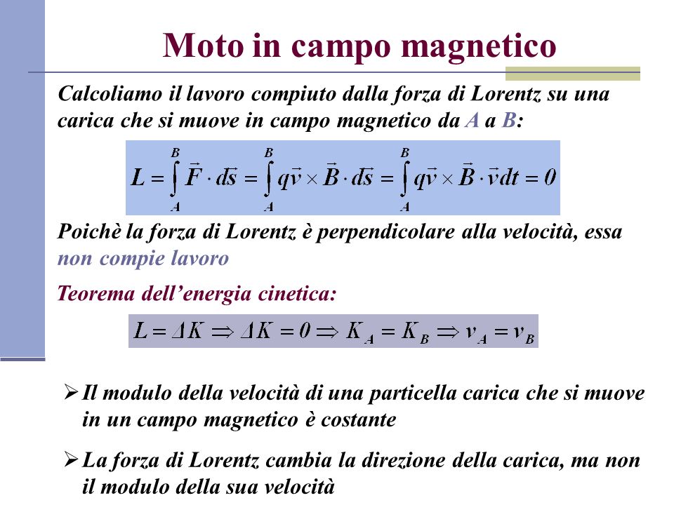 Moto in campo magnetico