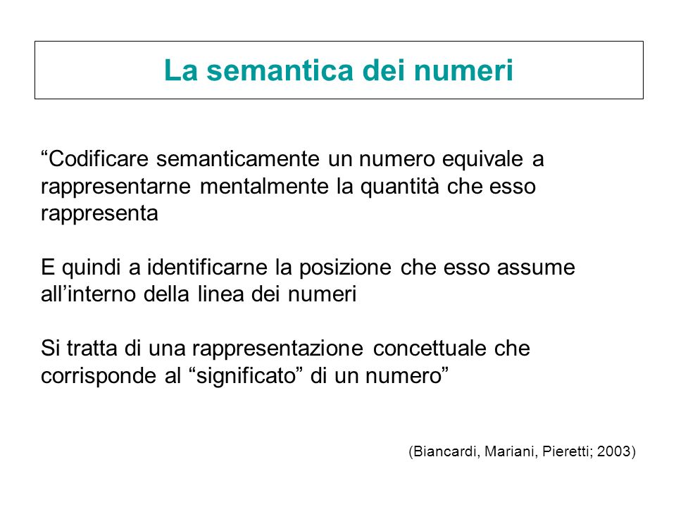 La semantica dei numeri