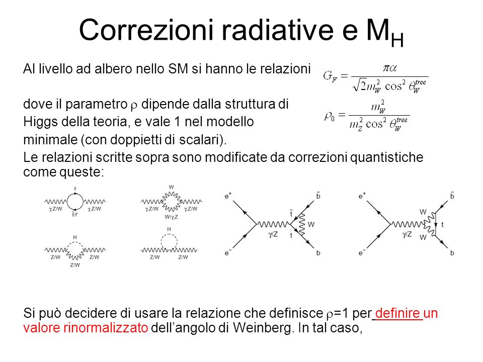 Correzioni radiative e MH