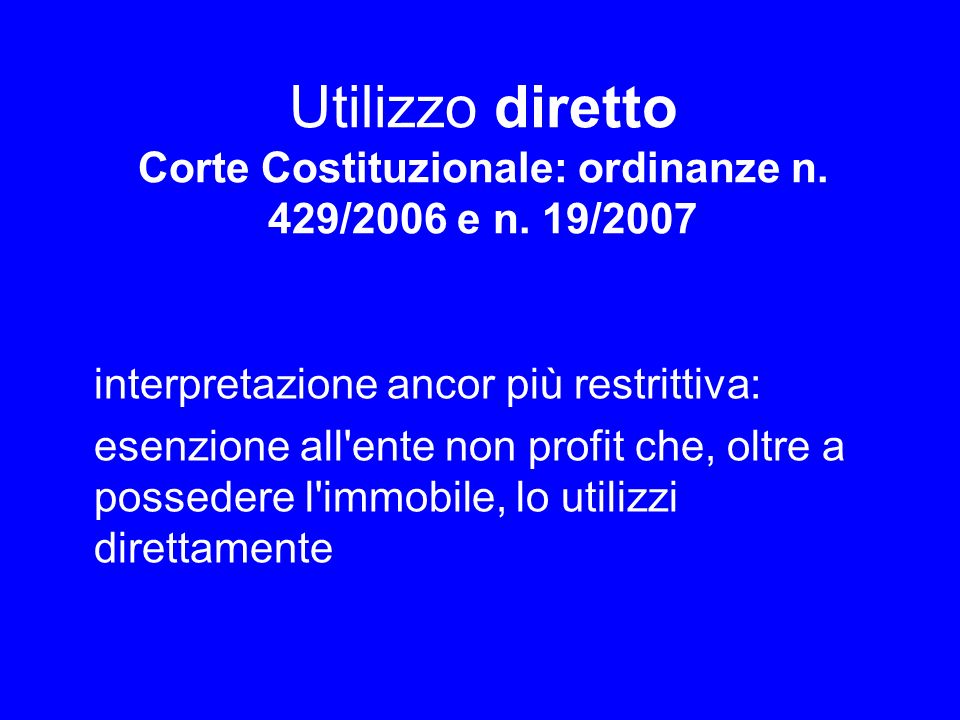 Utilizzo diretto Corte Costituzionale: ordinanze n. 429/2006 e n