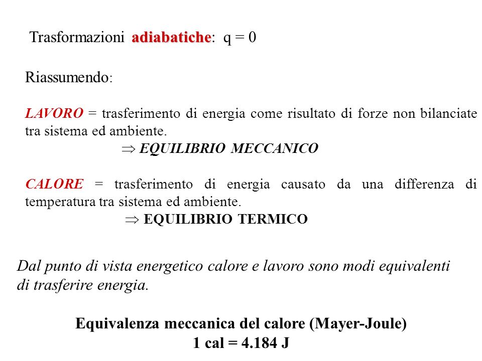 Equivalenza meccanica del calore (Mayer-Joule)
