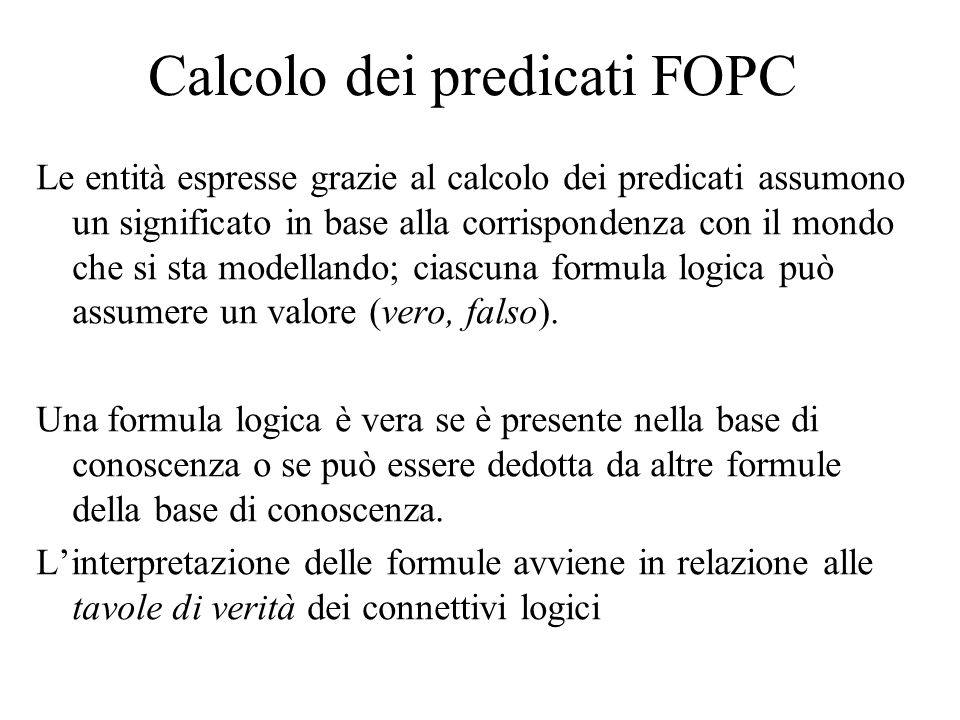 Calcolo dei predicati FOPC