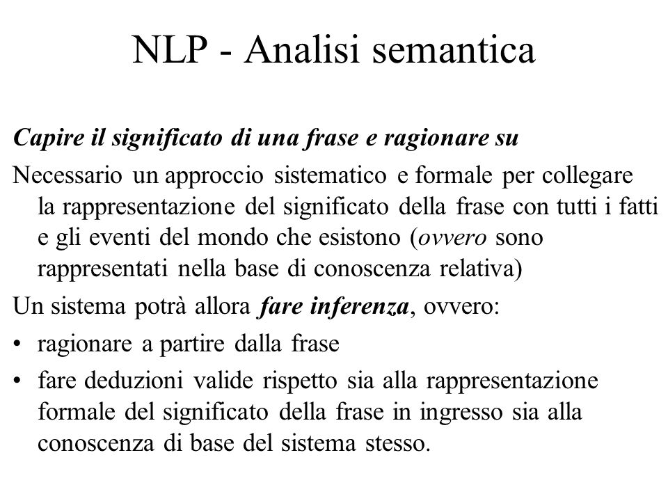 NLP - Analisi semantica