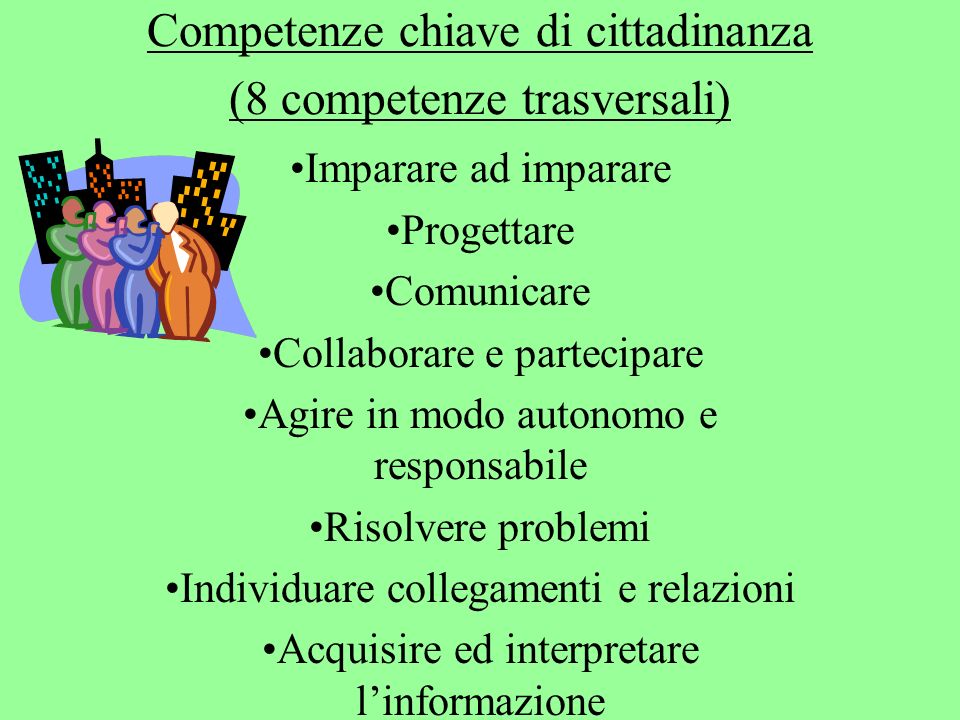 Competenze chiave di cittadinanza (8 competenze trasversali)