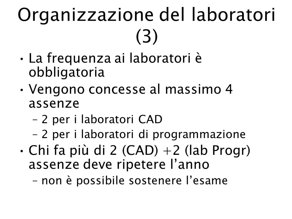 Organizzazione del laboratori (3)