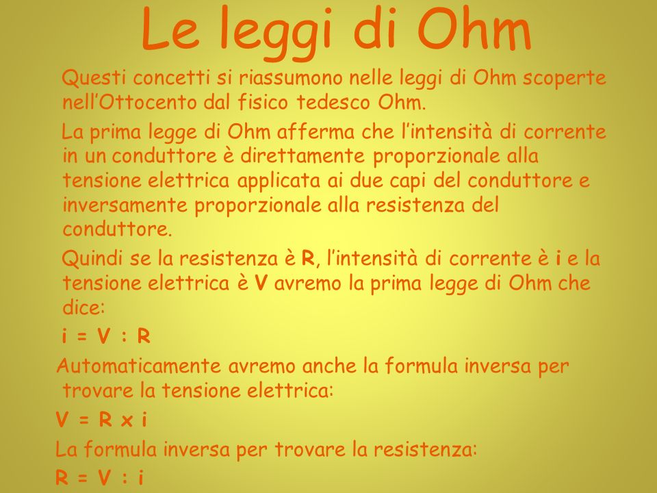 Le leggi di Ohm