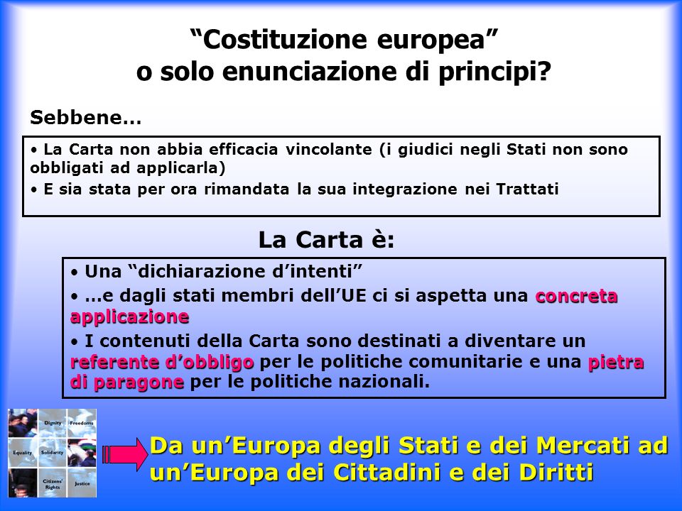 Costituzione europea o solo enunciazione di principi