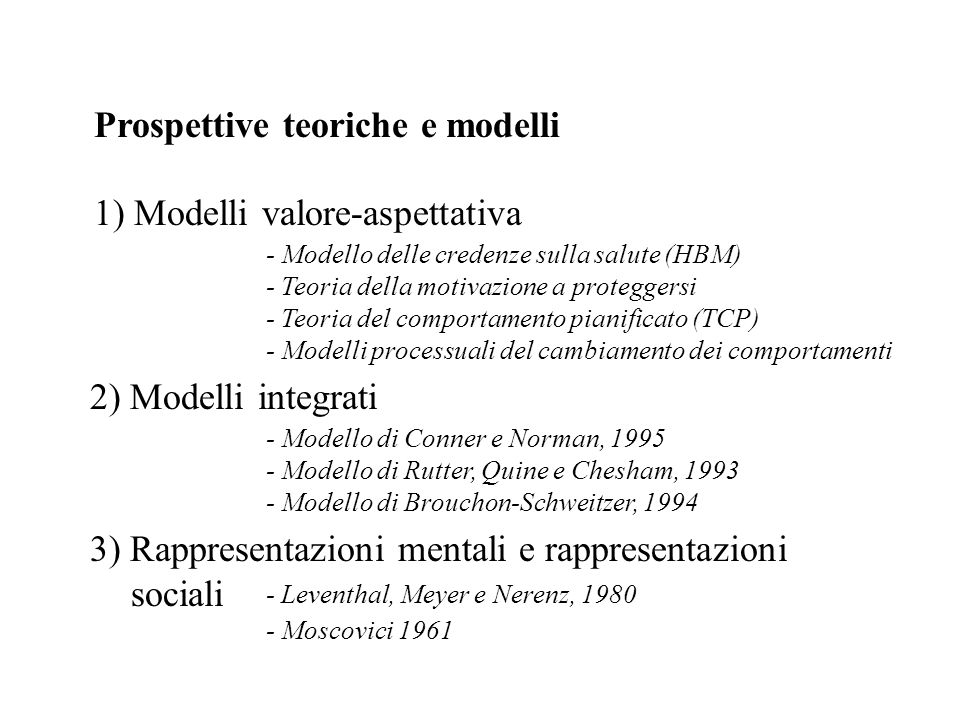 Prospettive teoriche e modelli