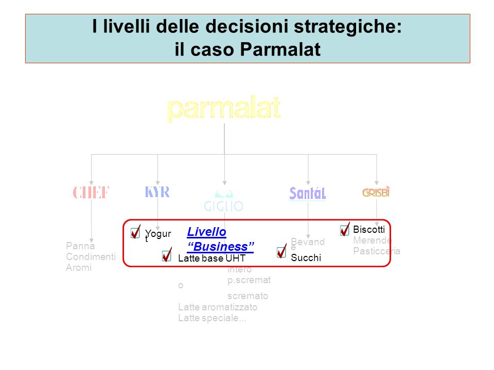 I livelli delle decisioni strategiche: il caso Parmalat