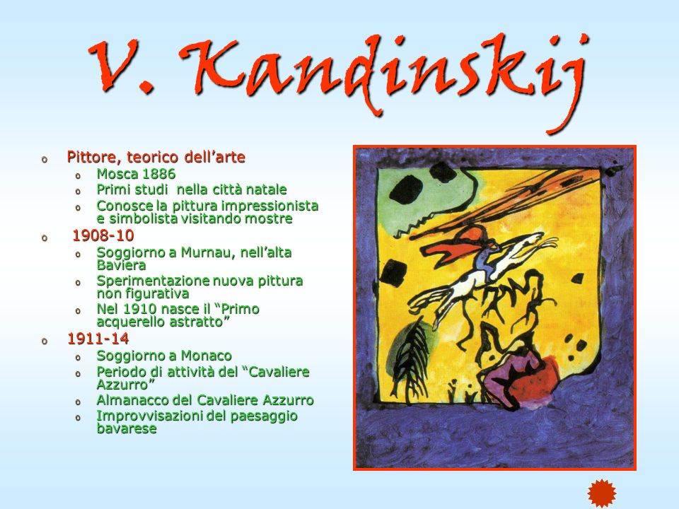 V. Kandinskij Pittore, teorico dell’arte Mosca 1886