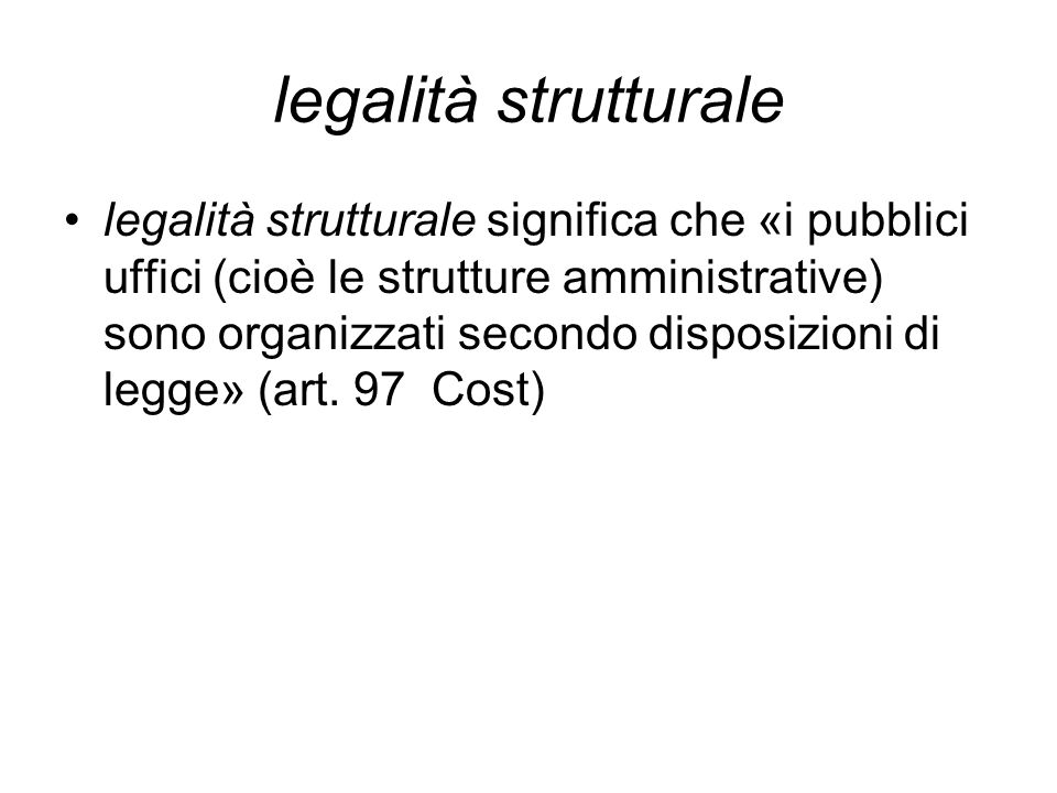 legalità strutturale