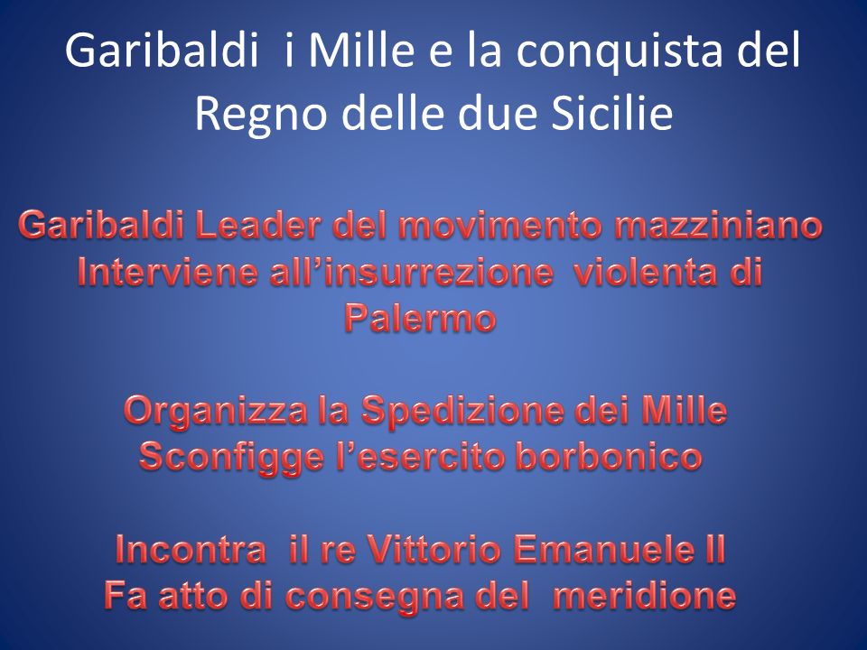 Garibaldi i Mille e la conquista del Regno delle due Sicilie