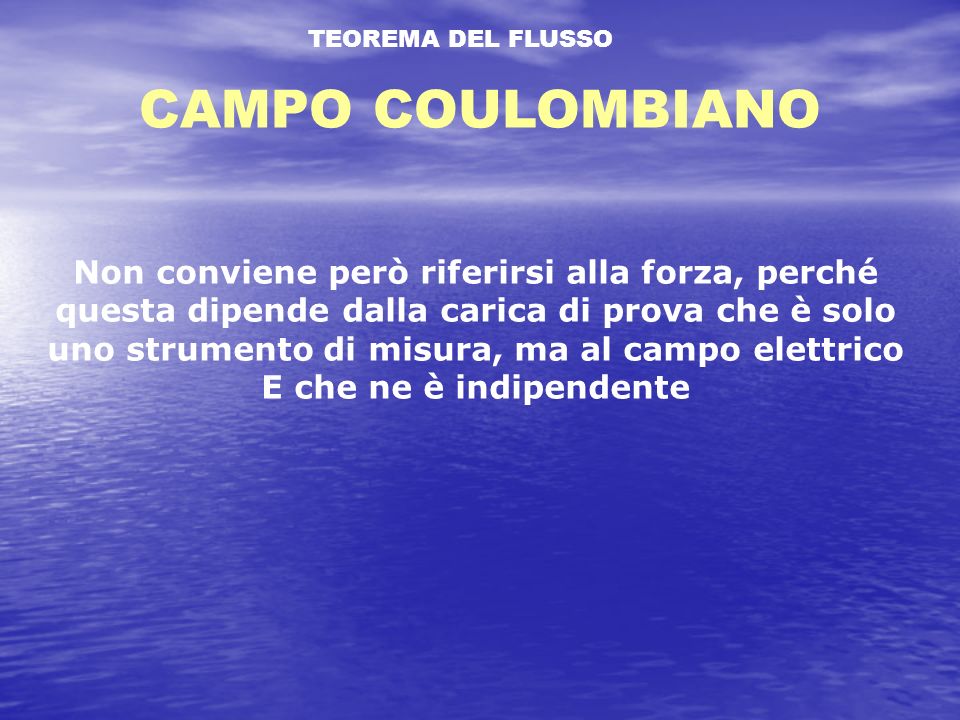 TEOREMA DEL FLUSSO CAMPO COULOMBIANO.