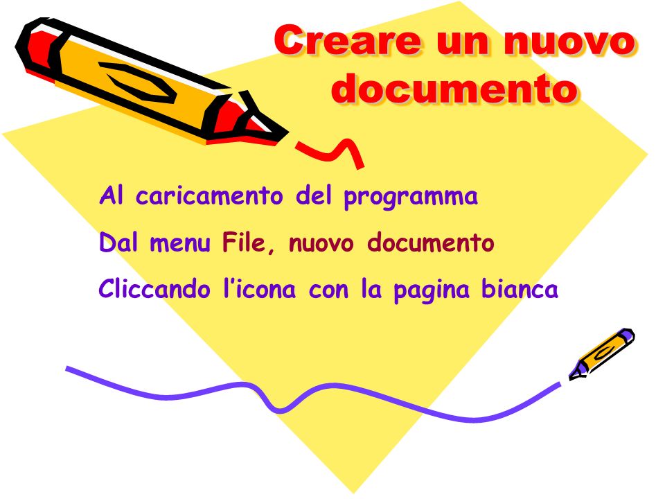 Creare un nuovo documento
