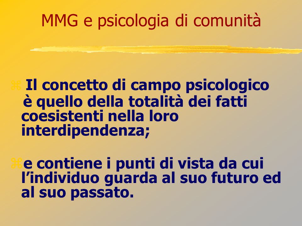 MMG e psicologia di comunità