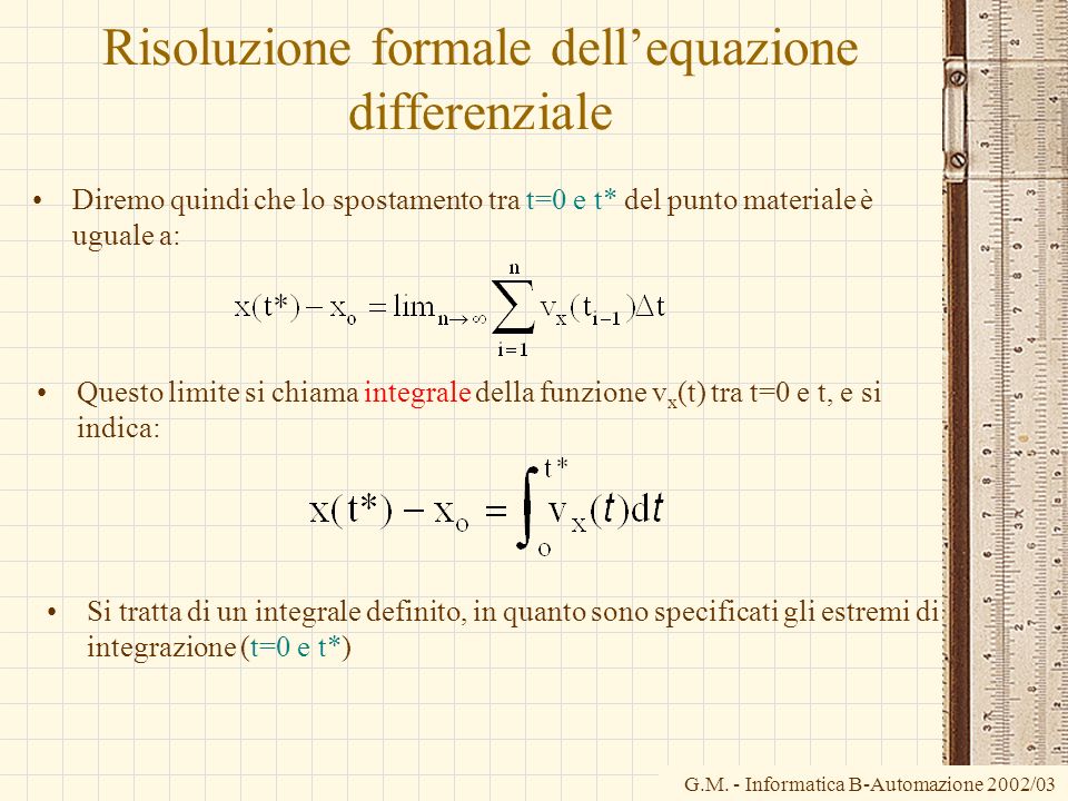 Risoluzione formale dell’equazione differenziale