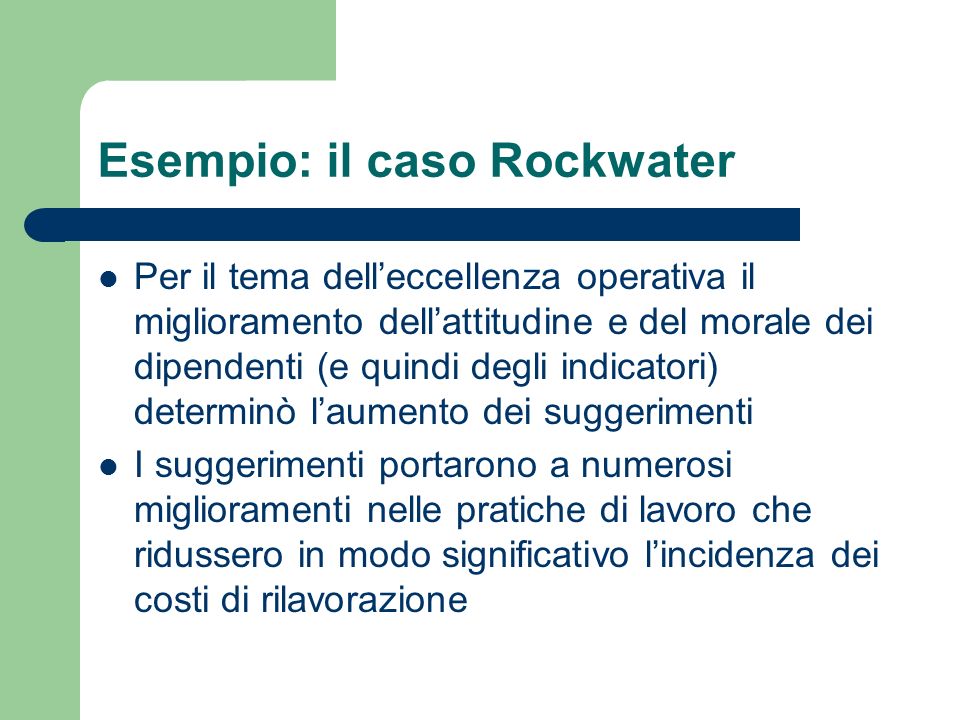 Esempio: il caso Rockwater