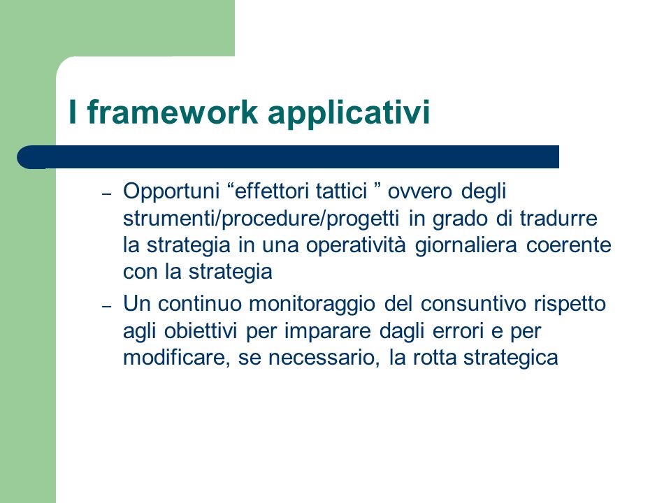 I framework applicativi