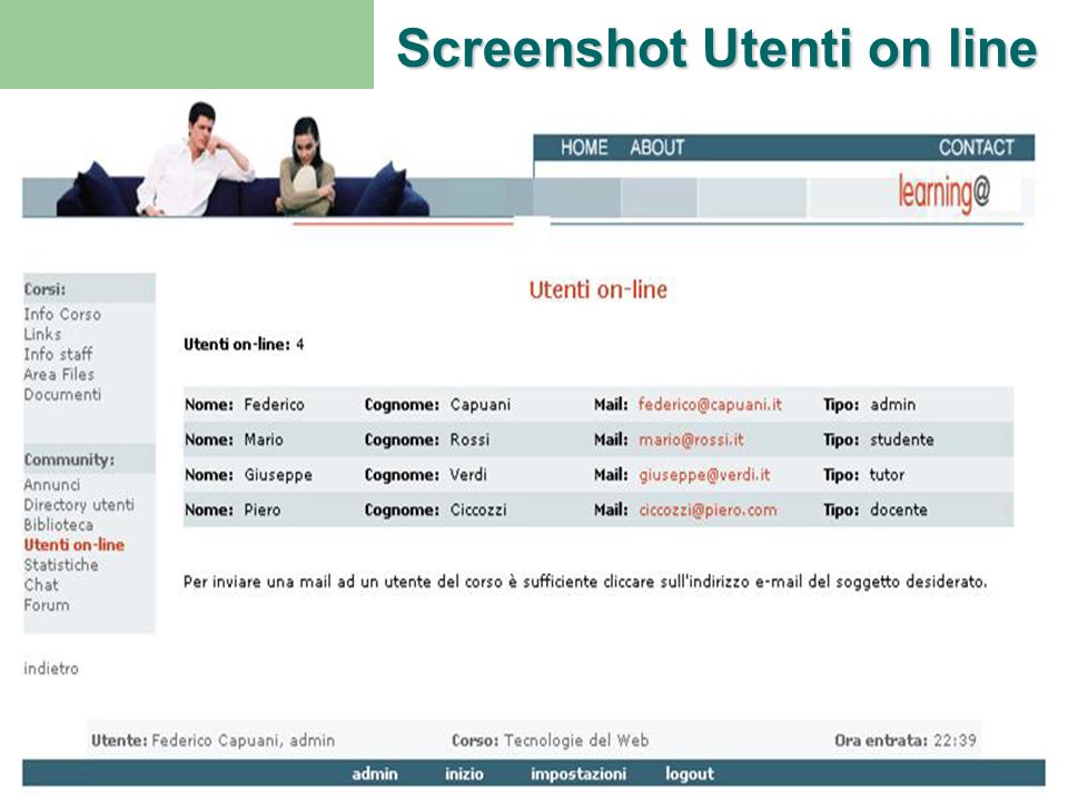 Screenshot Utenti on line