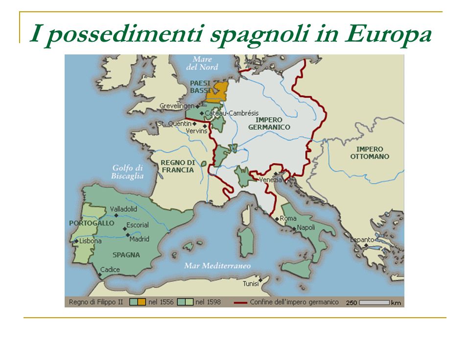 I possedimenti spagnoli in Europa