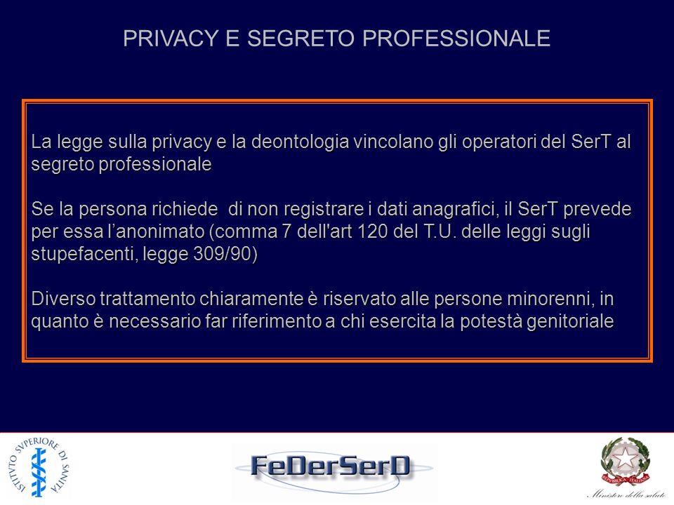 PRIVACY E SEGRETO PROFESSIONALE